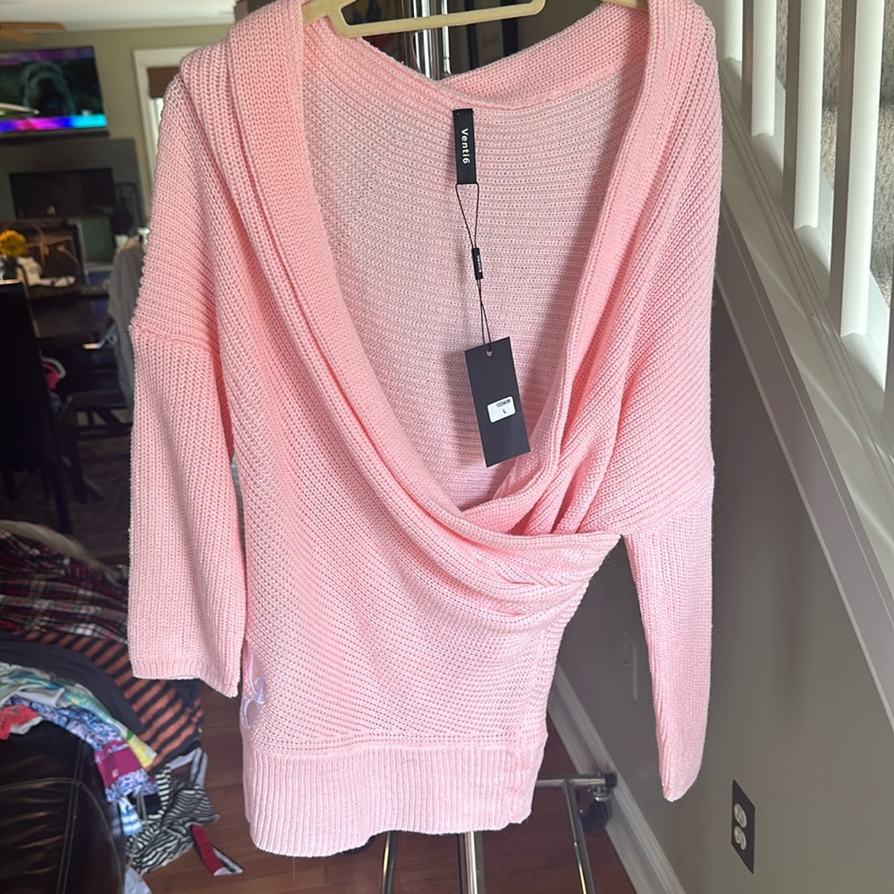 Pink knit sweater